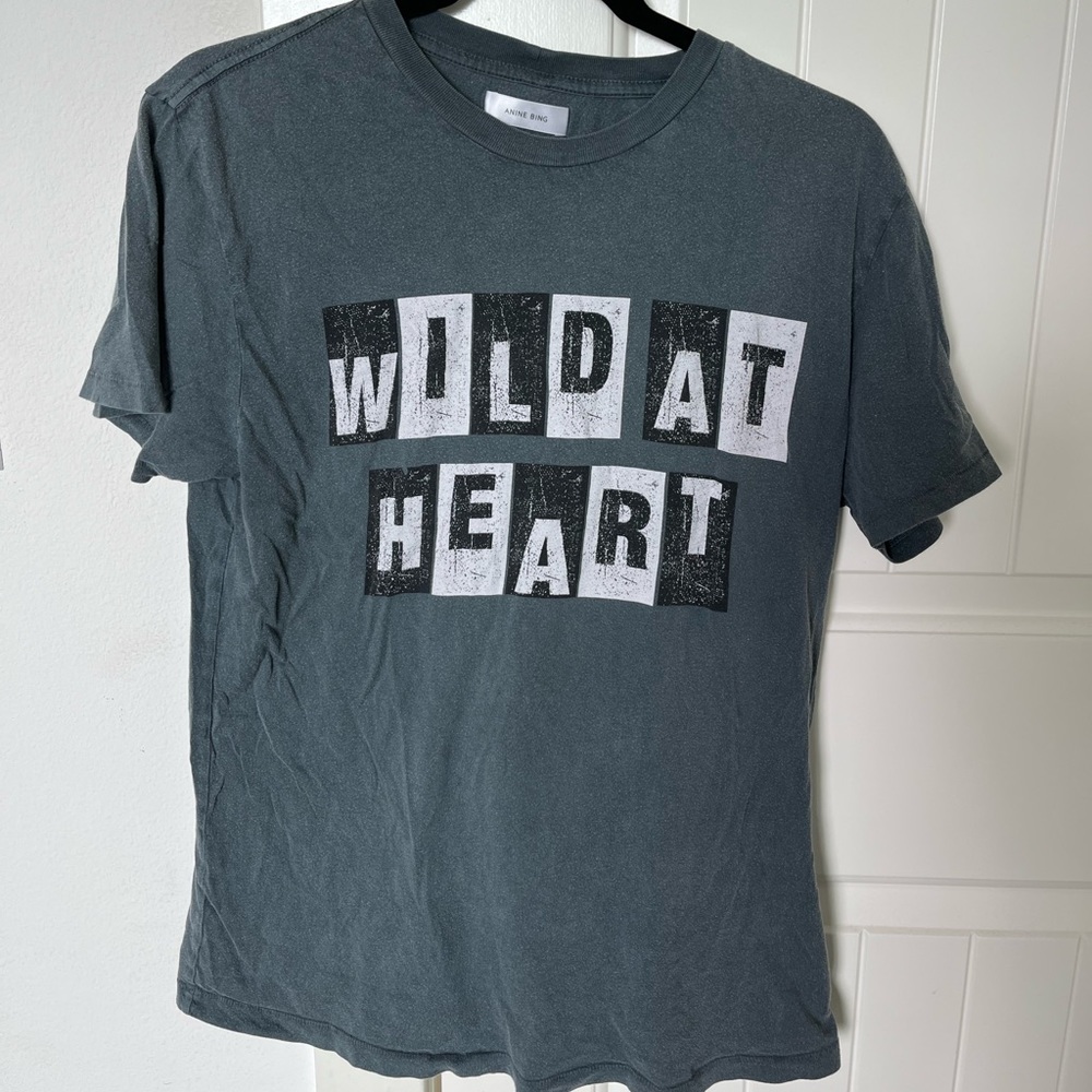 Cute Anine Bing Tshirt that reads “Wild At Heart”